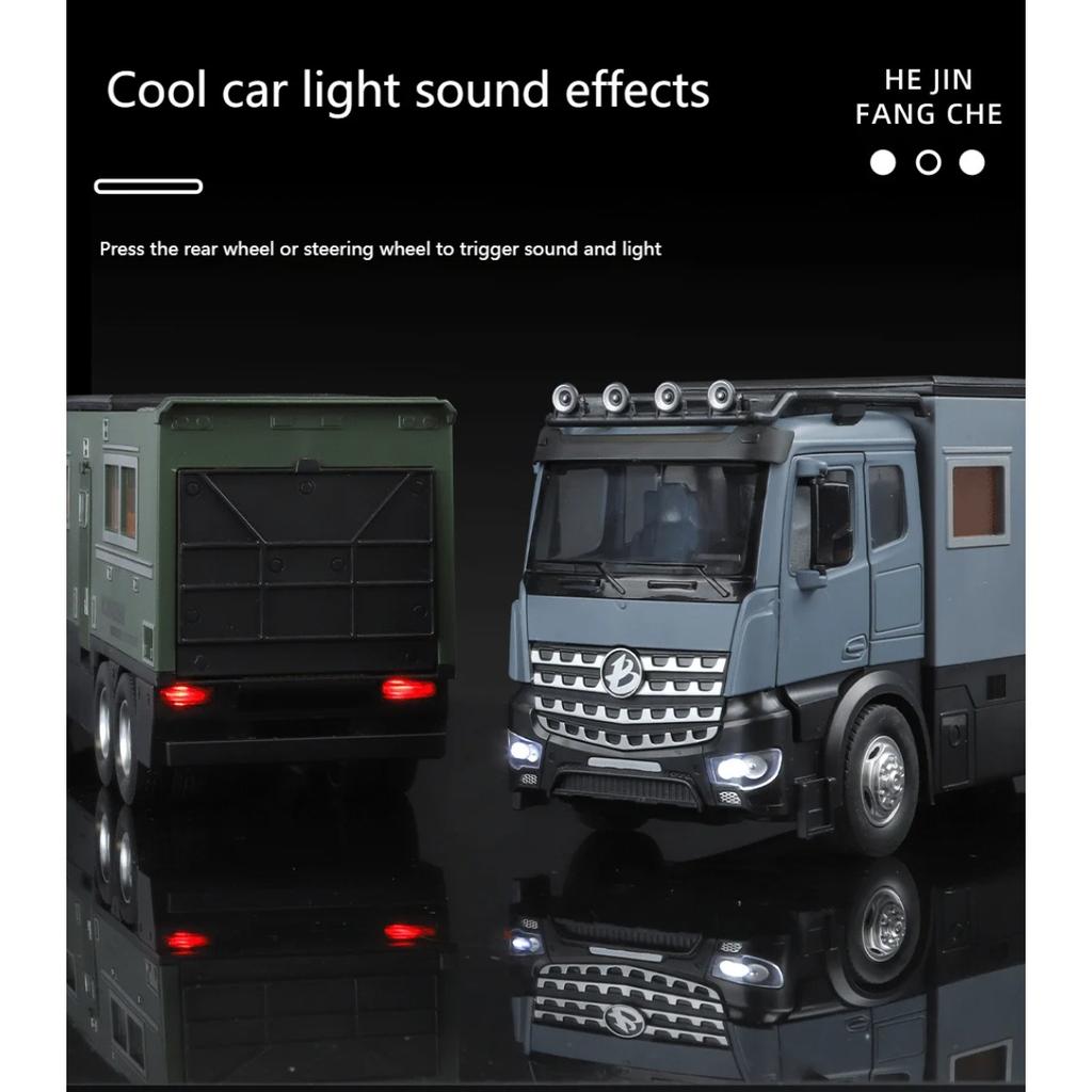 1/18 Benz Arocs Nomadism Navigator F Wohnmobil Legierung Druckguss Modellauto Heimdekoration & Computer-Schreibtisch-Schmuck Feiertagsgeschenk Spielzeug