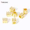 Wholesale 14K/18K Gold Plated Brass Cube Beads,3MM Spacer Separator Beads For DIY Bracelet Necklace Making Accessories
