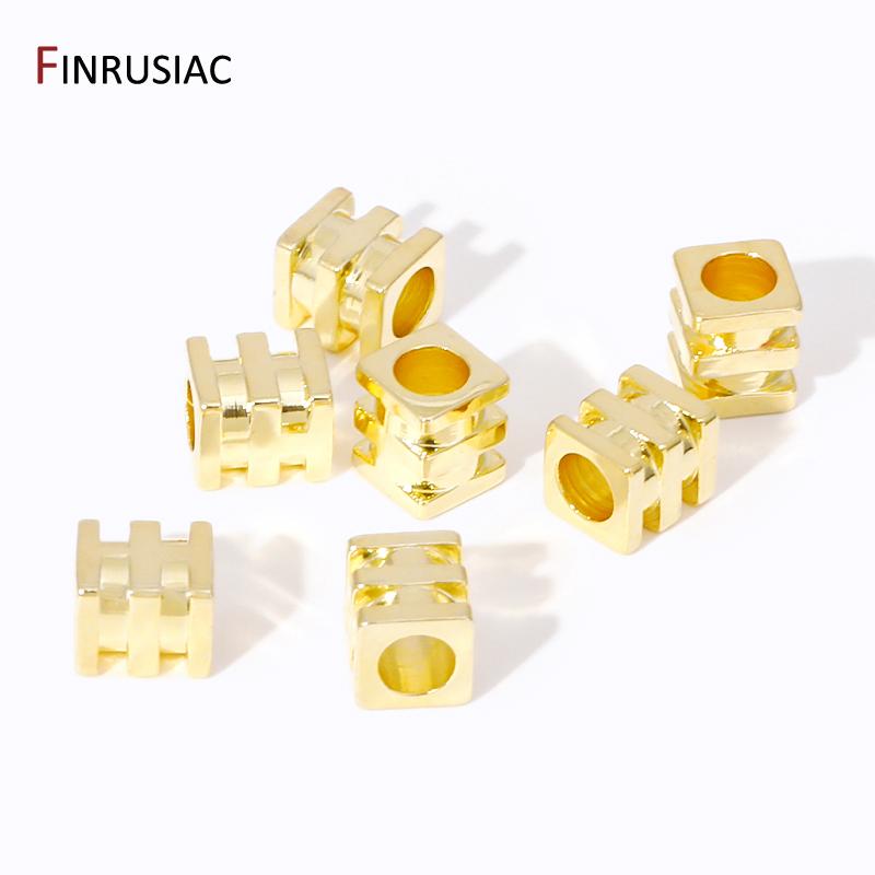 Wholesale 14K/18K Gold Plated Brass Cube Beads,3MM Spacer Separator Beads For DIY Bracelet Necklace Making Accessories