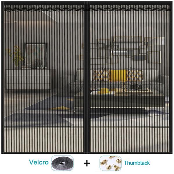 Big Size Magnetic Screen Door, Easy-install Strong Magnets Anti Mosquito Fly Curtain with Reinforced Hook & Loop for Kitchen, Living Room