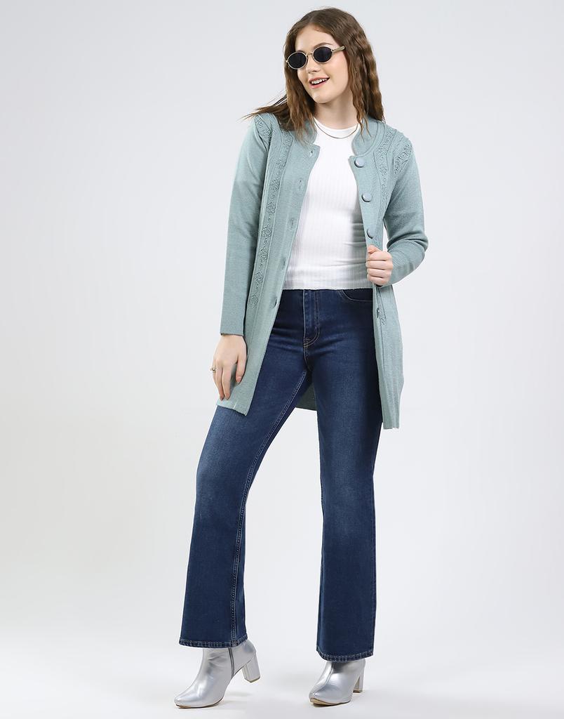 MONTE CARLO Women Round Neck Full Sleeve Knitted Coat