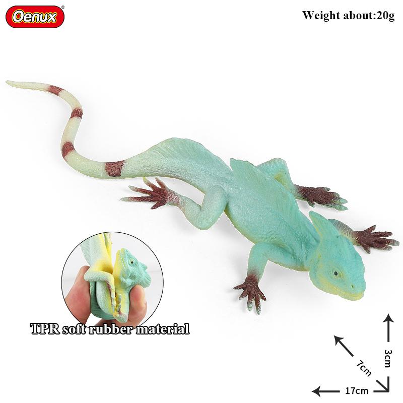 Oenux Insect Animal Wild Reptile Model Soft TPR Mantis Lizard Chameleon Housefly Gekko Action Figures Halloween Trick Kid Toy