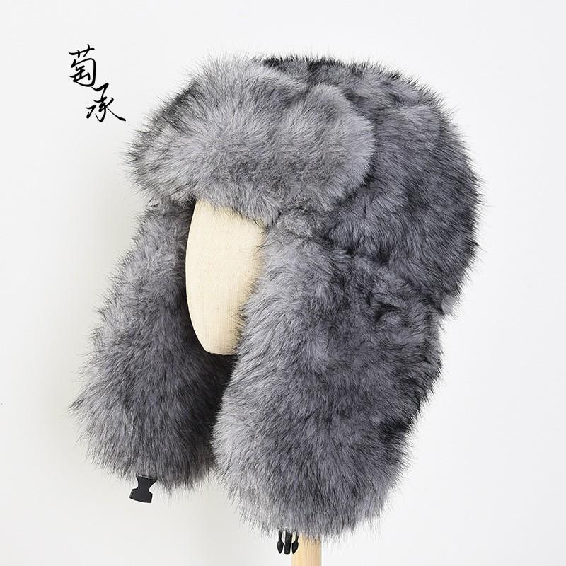 Faux Fur Hat Women Men Winter Warm Ear Protection Beanie Outdoor Snow Hiking Cap
