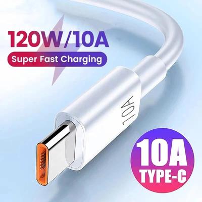 Cable USB tipo C de carga rápida de 120 W y 10 A para Mate 40, P50, Xiaomi, Samsung Poco.