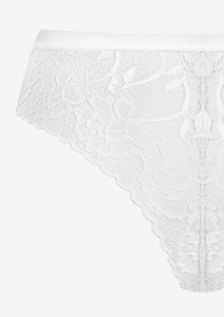 Women's White Lace Brazilian Briefs Ortensia Pierre Cardin