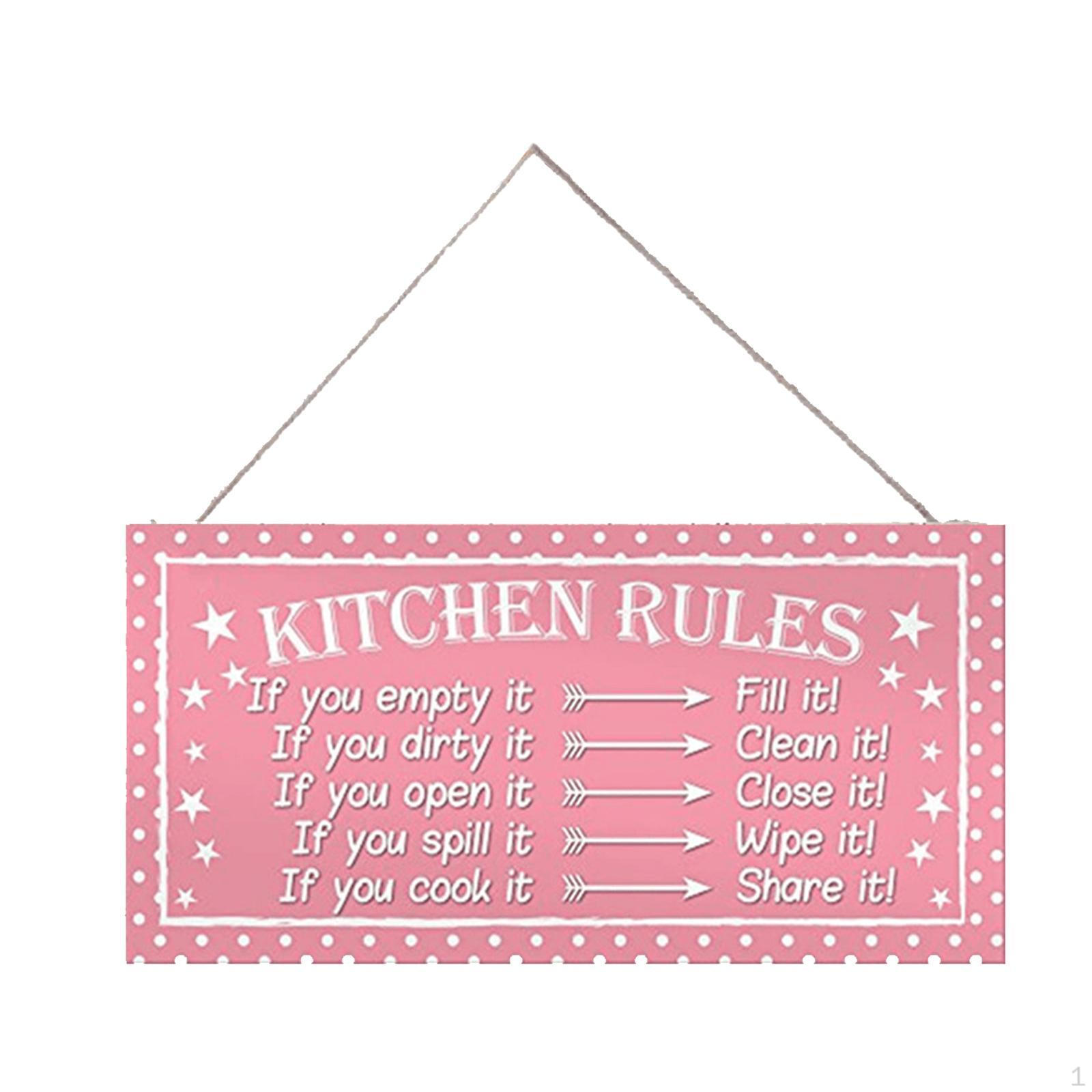 

Подвесные правила кухни, деревянный декоративный знак, декоративная табличка, прямоугольная для столовой 30x15 cm