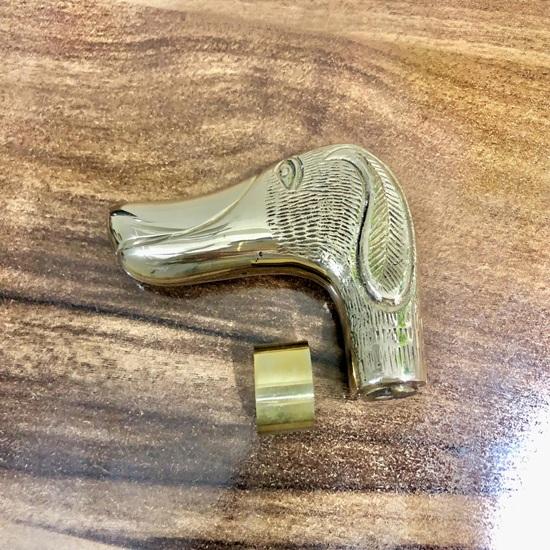 Victorian Walking Stick Handcrafted Cane with Solid Brass Dog Handle 3-Fold Design Mobility Aid for Elderly Unisex Gift for Steampunk