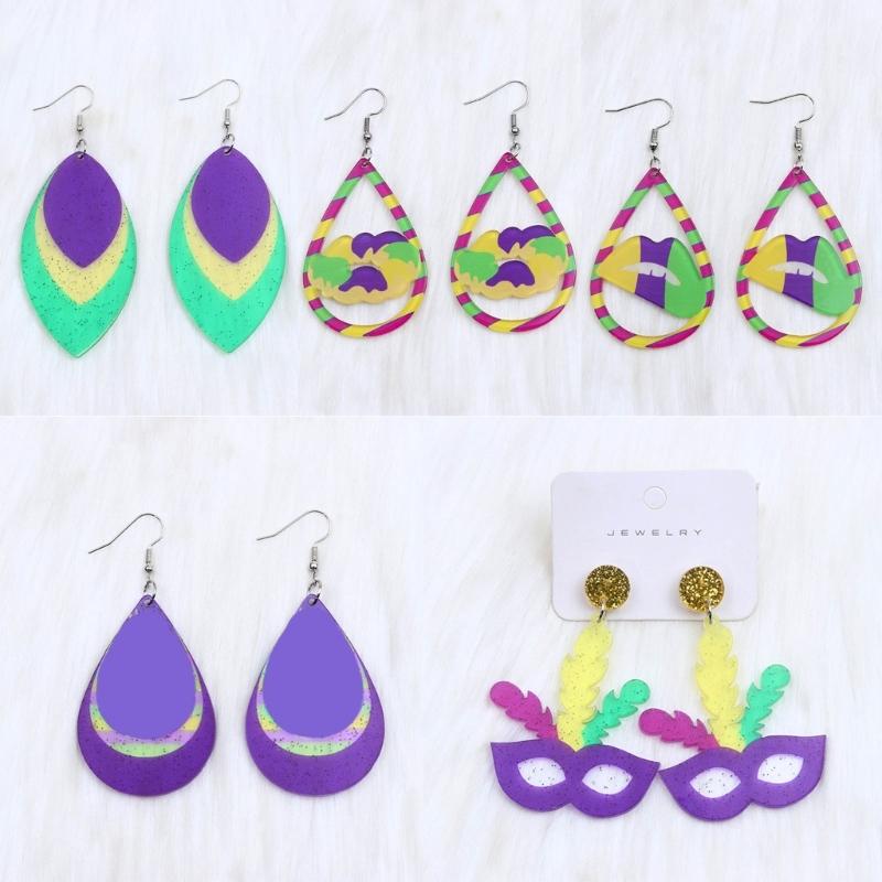 Fashion Carnival Earrings Bohemian Colorful Dangle Drop Earrings Brazilian Sambas Dancer Ear Accessories Pendant Earrings