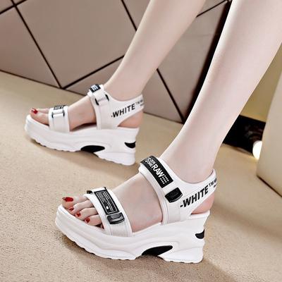 Sports Sandals Women's 2025 New Summer Versatile Fish Mouth Wedge Heel Muffin Thick-soled Dad High-heeled Women's Shoes