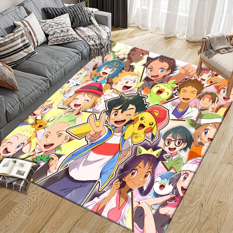 Pokemon Cute Art Square Area Rug, Non-Slip Floor Mat for Home Decor, Perfect Gift for Fans.chl