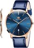 Men's Watch 40mm Slim Case Date Display 30m Water Resistant Leather-Style Band Business Casual Multi-Color Options Lightweight 35g Fashion Watch
