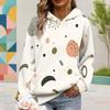 Women Plus Size Long Sleeve Drawstring Hoodie Geometric Printed Kangaroo Pocket Pullover