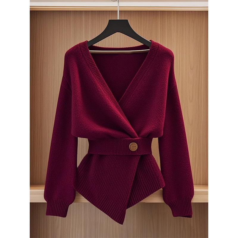 Eleganter Herbst-Strickpullover im europäischen Stil, Anti-Aging