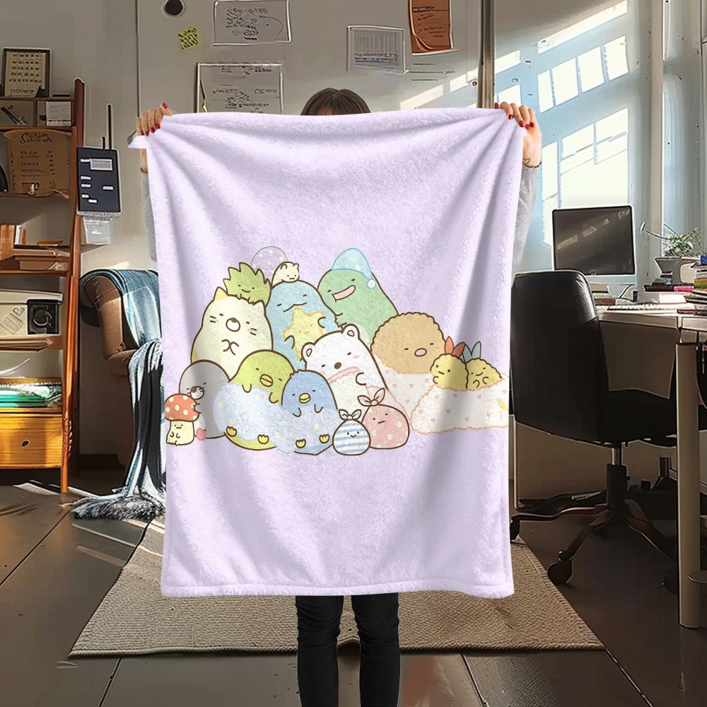 Sumikko Gurashi2 Flannel Blanket, High Quality Comfortable for All Seasons, Home Decor, Warmth and Comfort
