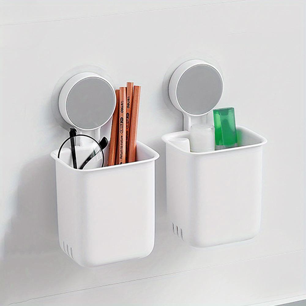 Portable Toothbrush Wall Mounted Holder Toothpaste Mouth Cup Waterproof Holder Drill-Free Bathroom Storage Shelf Rack Organizer