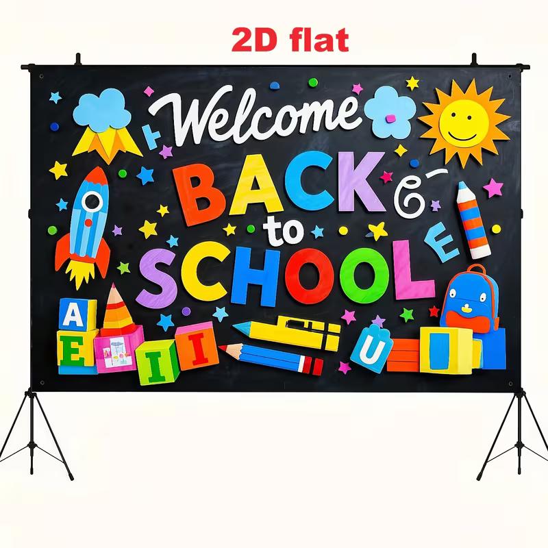 Back To School Photo Booth Backdrop, Chalkboard Classroom Welcome Decor