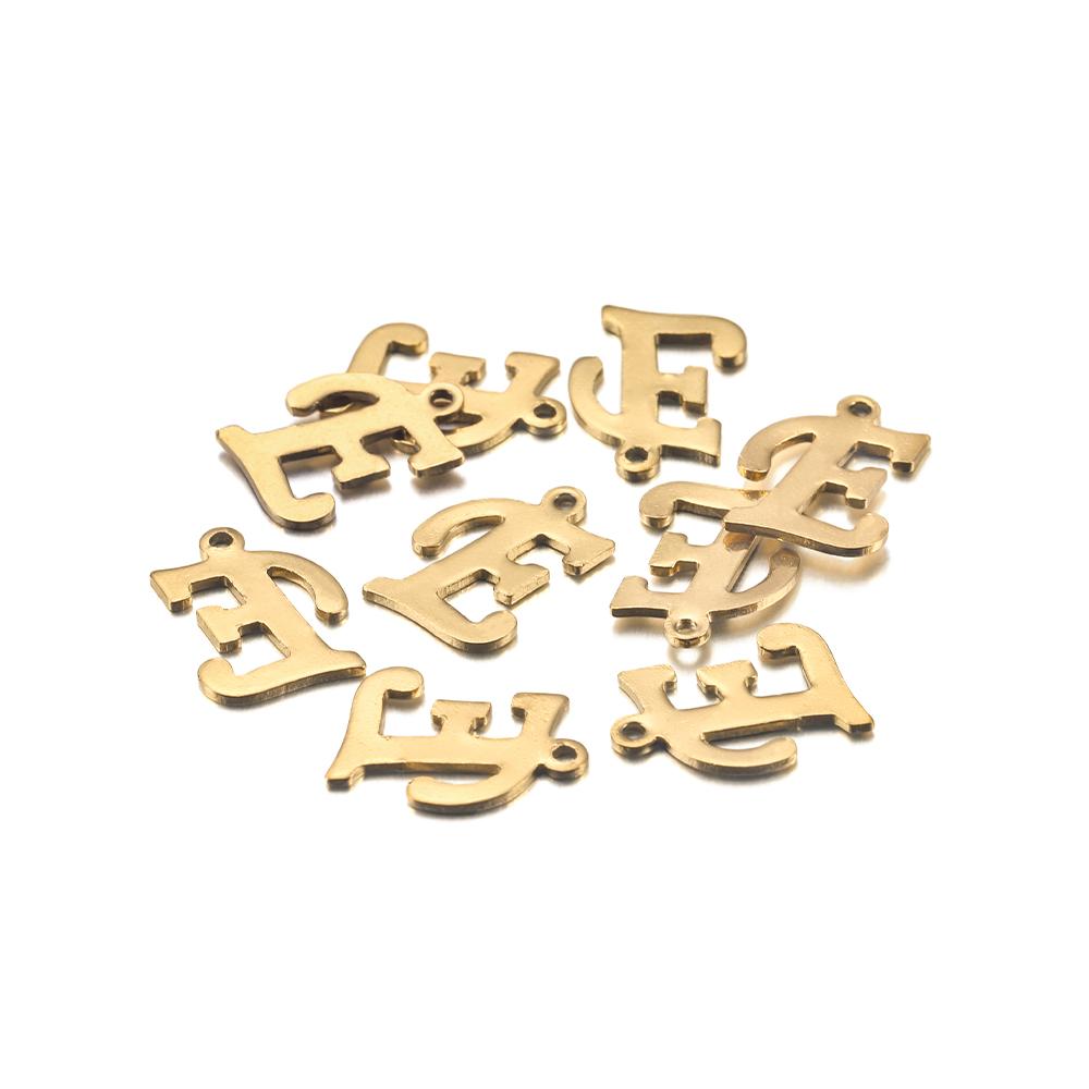 30Pcs Gold Color Stainless steel English Alphabet Letters Charms Pendants A-Z DIY Craft Bracelet Jewelry Making Accessories