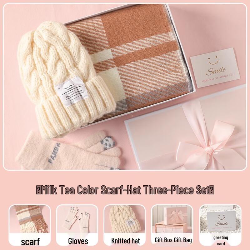 Three Dolphins AQ Women's Scarf, Gloves & Hat 3-Piece Set