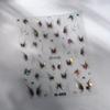 Gradient White Pink Butterfly Flower Shiny Stars Chic Spring Petal 5D Soft Adhesive Nail Art Stickers Decorations Manicure Decal