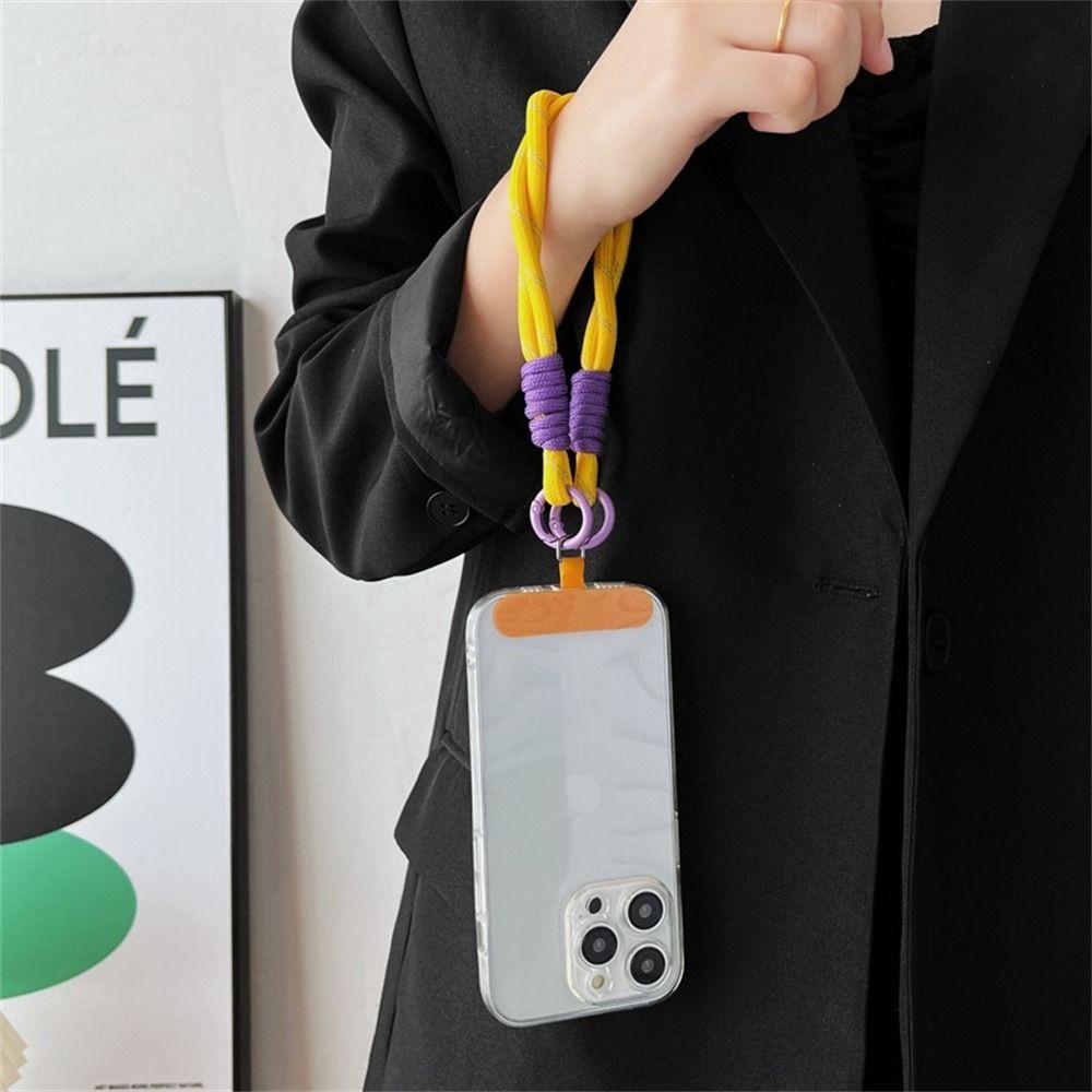 Braided Phone Wrist Strap with Patch Phone Hanging Chain Mobile Phone Lanyard Rope Keychain