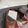 PU Hobo Bag Women's Fashion Shoulder Tote with Stud Detail Multiple Pockets Casual Everyday Handbag