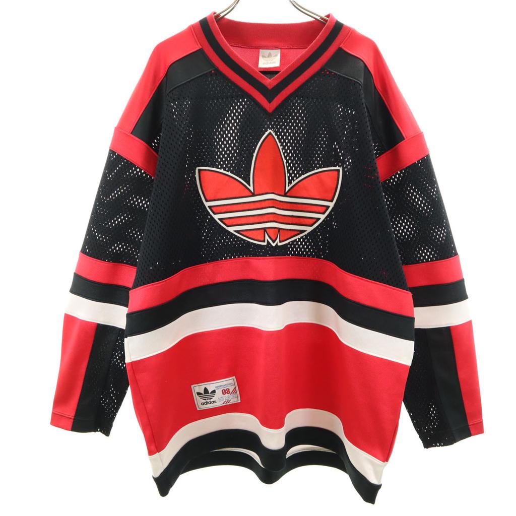 Adidas 80s Made In Japan, Made by Descente, Vintage Trefoil Logo Long Sleeve Mesh Piste Men's Used