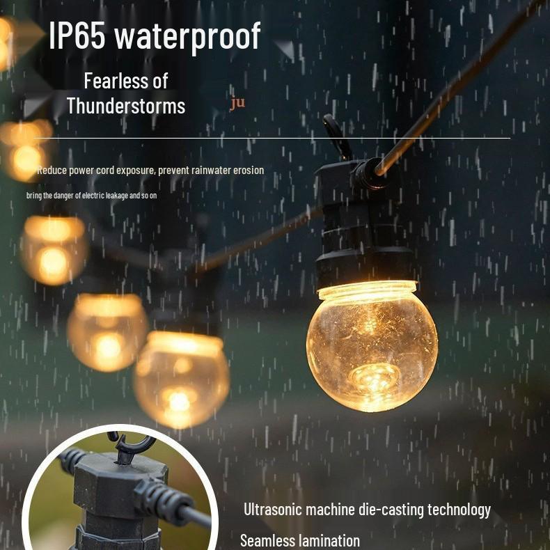 Waterproof G50 Bulb String Lights for Outdoor Camping, Tent, Garden, Awning, and Courtyard Decor