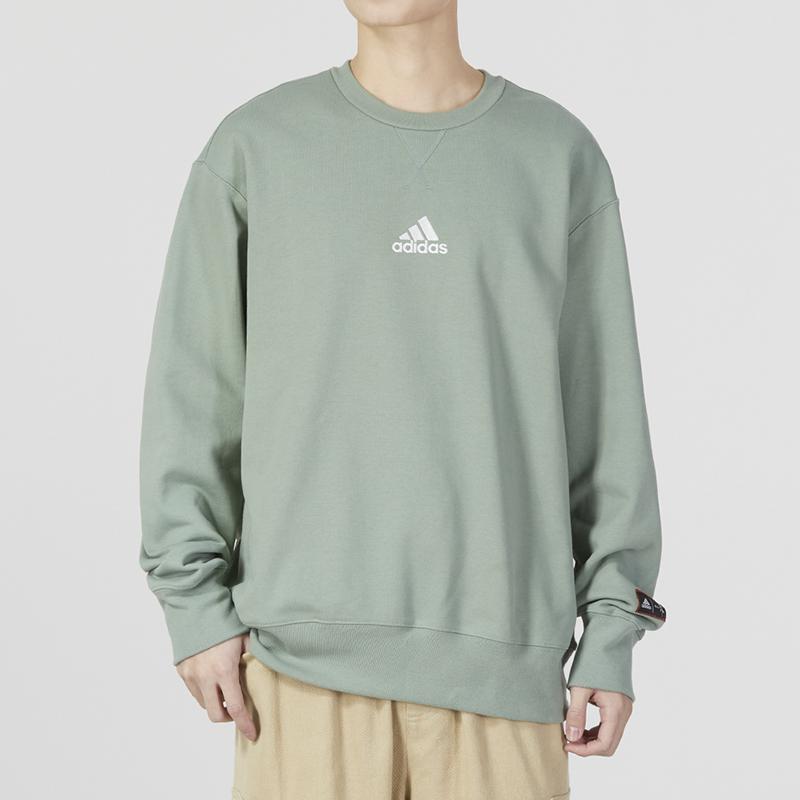 adidas Unisex Elev Crew Loose Sweatshirt Silver Green IK7686