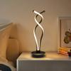 Bymaocar Modern Black Bedroom LED Spiral Table Lamp Bedside Desk Home Decoration Curved Light 6000K-6500K Low Energy Consumption