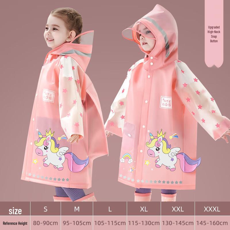 Kids' Cartoon Waterproof Raincoat with Backpack Slot