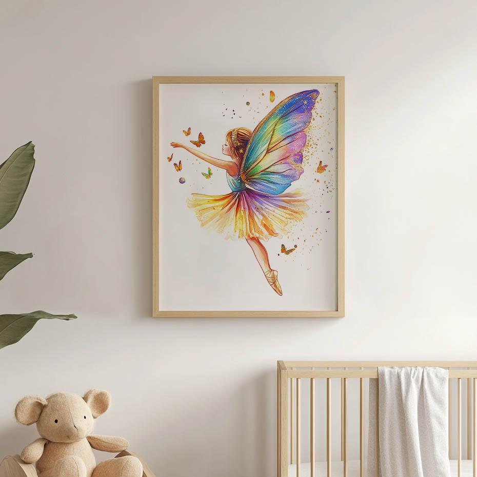 Ballerina W Tańcu - Plakat Dla Małej Tancerki Ballerina W Tańcu - Plakat Dla Małej Tancerki, 50X70 Cm, Bez Ramy, Płótno Premium Na Blejtramie