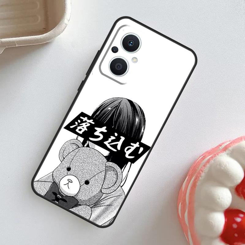Sad Girl Japanese Anime Case For OPPO Reno 11 10 Pro 11F 8T 4Z 5Z 5 6 8 7 Lite OPPO Find X5 X6 Pro X2 X3 Lite Cover