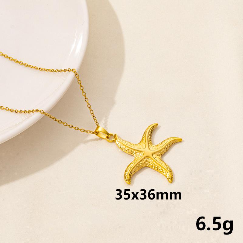 1Pc Waterproof Summer Ocean Animal Starfish Conch Shell Pendant Necklaces Sea Wave Mermaid Tail Aesthetic Collares Jewelry