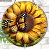 Rustic Wooden Sign with Sunflower & Butterfly Pattern - Spring Theme Decorative Plaque for Outdoor, Home Decor - Ideal Gift for Friend