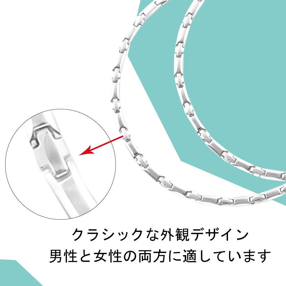 [Hachi] 99.99% Purity 21 Pieces Germanium Necklace Pure Titanium Men's Women's Necklace Static Elimination Silver Fashion Jewelry (47.0)