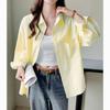 Summer Women Top Solid Color Shirt Spring Loose Thin Sunscreen Jacket High End Lazy Style New