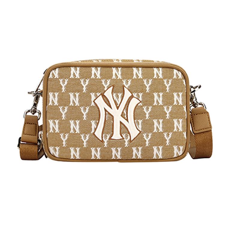 New MLB Monogram Collection Fabric Camera Bags Shoulder Bag Crossbody Bag Mini Unisex Khaki 32BGDM111-50B