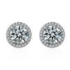 Moissanite Six-Claw Zircon Earrings - S925 Sterling Silver for Women