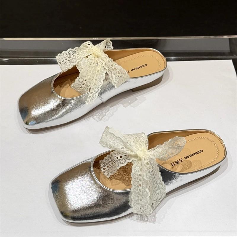 French Gentle Evening Shoes Bag Head Half Slippers Women's Summer Wear 2025 New Models with Skirts One Pedal Single Shoes Sandals