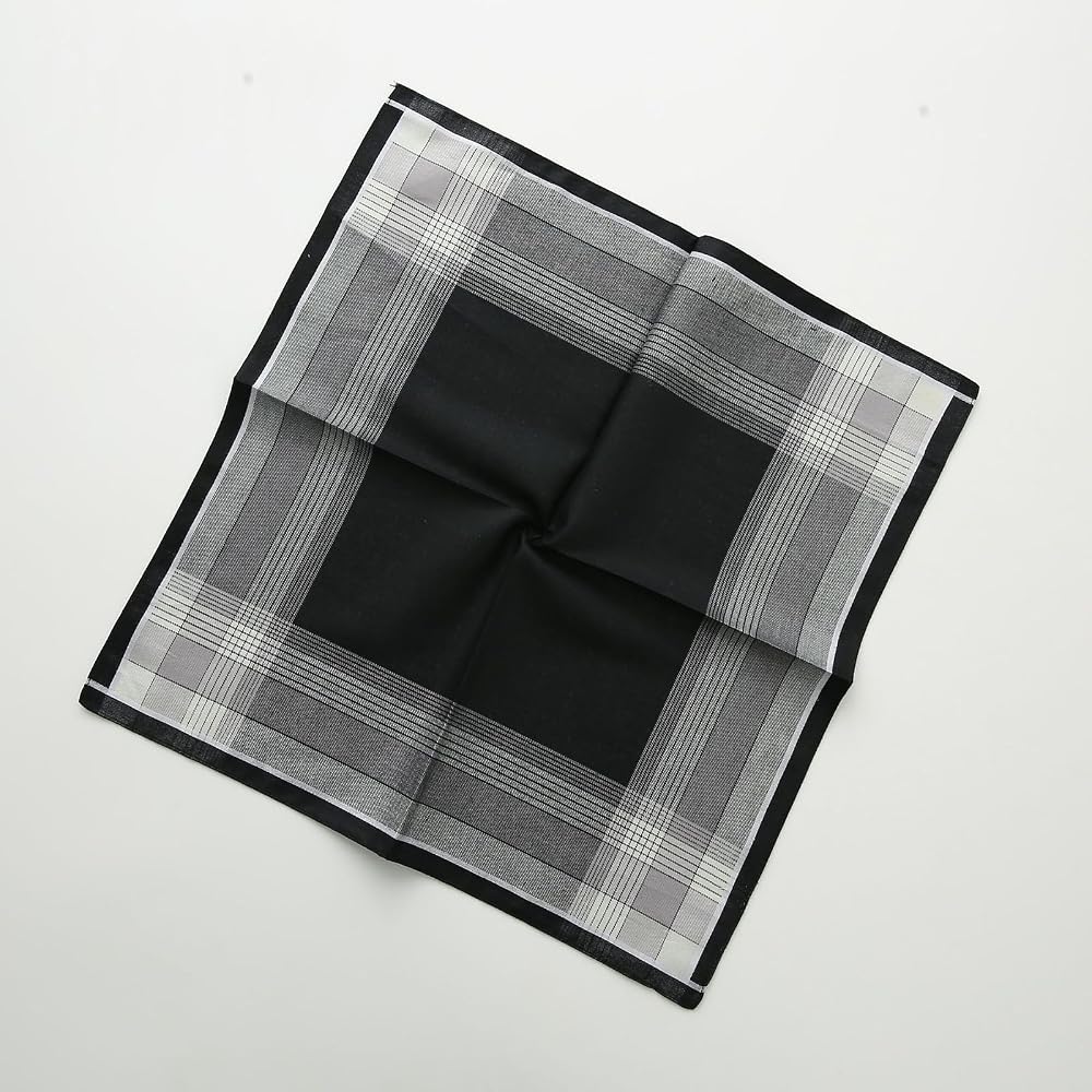DsHome Men's Handkerchief 100% Cotton 3-Piece Set Thin Quick-Dry Absorbent 42×42cm