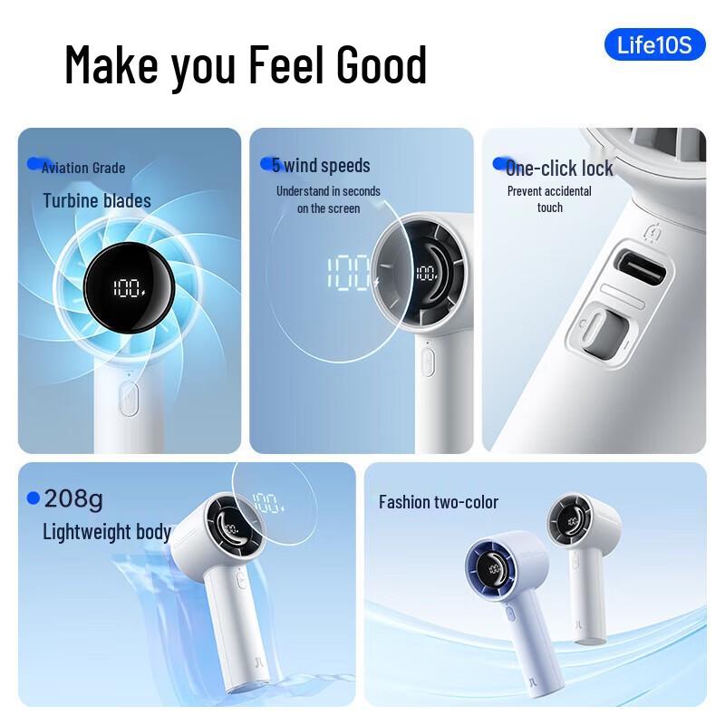 Ventilatore Mini Portatile Ricaricabile USB Jisu Life10