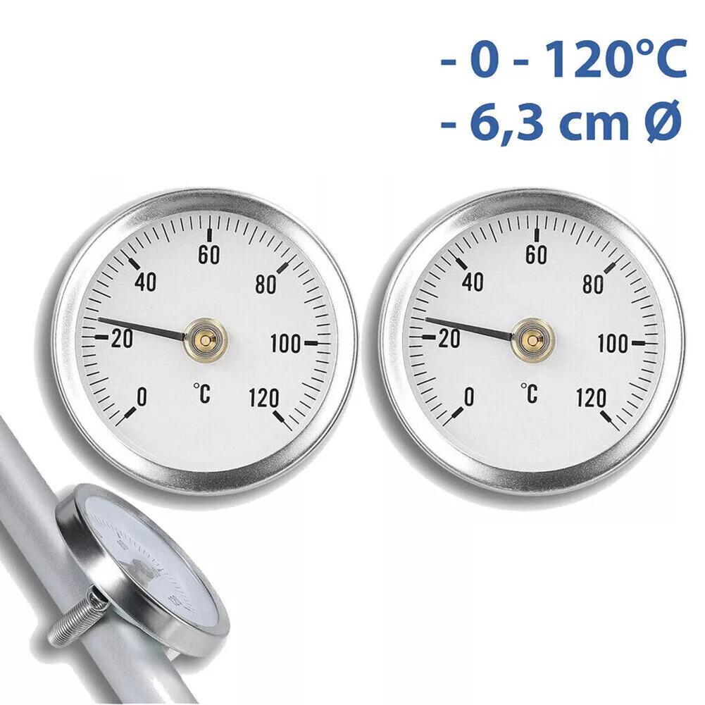 Bimetallic Temperature Gauge Stainless Steel Thermometer Industrial Heating Silver Robust Stainless Steel Tube For Heating