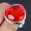 Natural Garnet Gemstone Handmade 925 Sterling Silver Jewelry Ring Size 8 N4w72