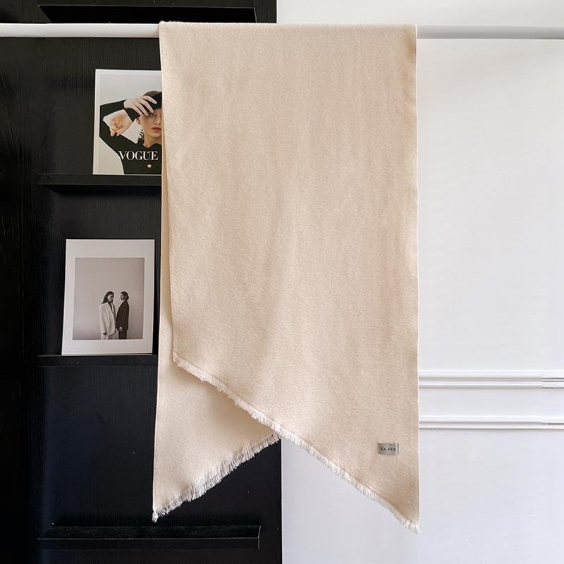 New Winter Cashmere Scarf For Women Soft Solid Color Tassel Shawl Wrap Thick Warm Blanket Echarpe Pashmina Female Scarves