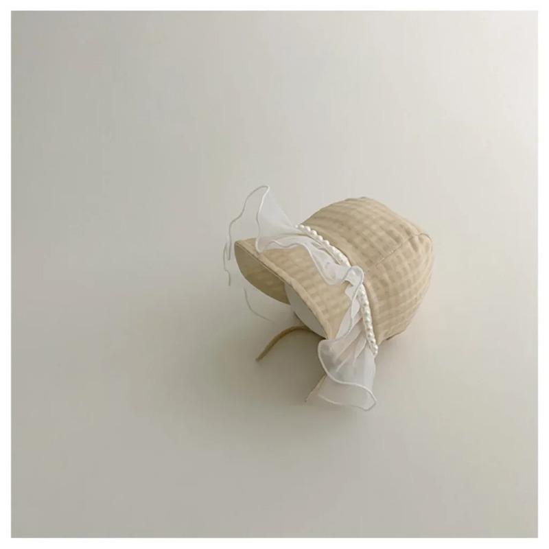 

Милая детская шапочка принцессы, винтажная цветная кружевная шапка с жемчугом для маленьких девочек, весна-осень, От 0 до 2 лет, милая шапка для фотосессии новорожденных