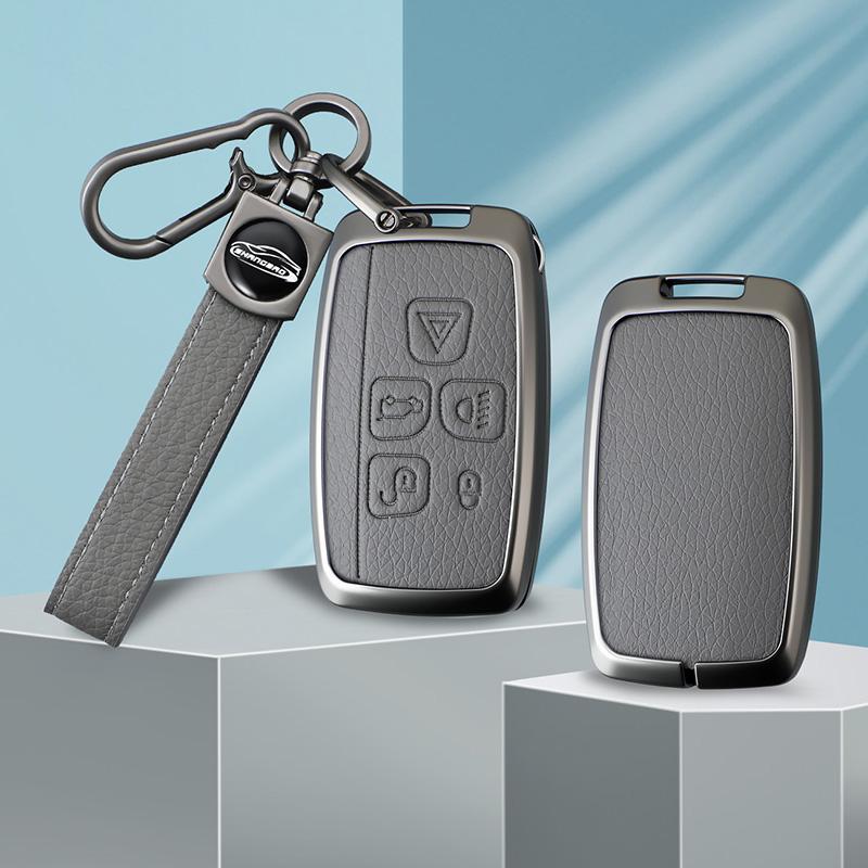 Zinc Alloy Leather Car Key Case Cover for Jaguar XF XJ XE S-Type F-Type X-Type F-Pace I-Pace E-Pace Android XFR XKR Keychain