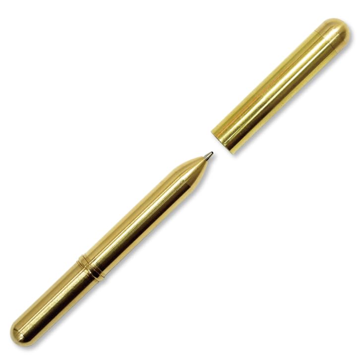 Japanese moss green cowhide leather pen tray 2023 model Solid brass screw cap bullet ballpoint pen set TRAMG-EGS2023