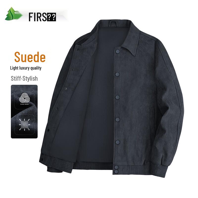 FIRS Men's Suede-Effect Casual Jacket