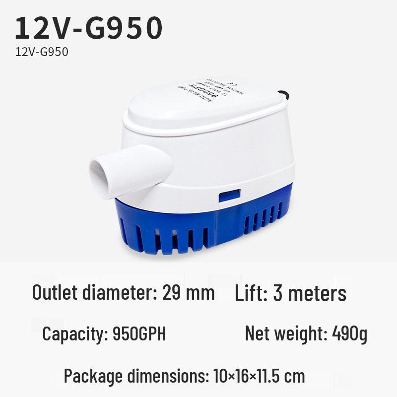 12V Automatische Marine-Bilgenpumpe - Kompakte Tauchwasserpumpe für Yacht/Wohnmobil für niedrige Wasserstände