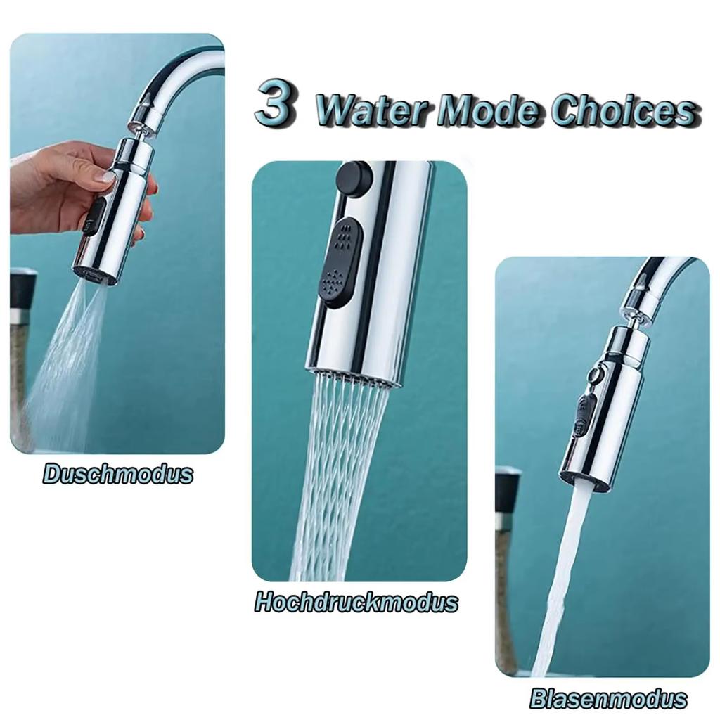 1Piece Kitchen Faucet Aerator Faucet 3 Modes Bathroom Counter-Splash Sprayer Kitchen Taps Counter-Splash Tap Booster Shower Filter